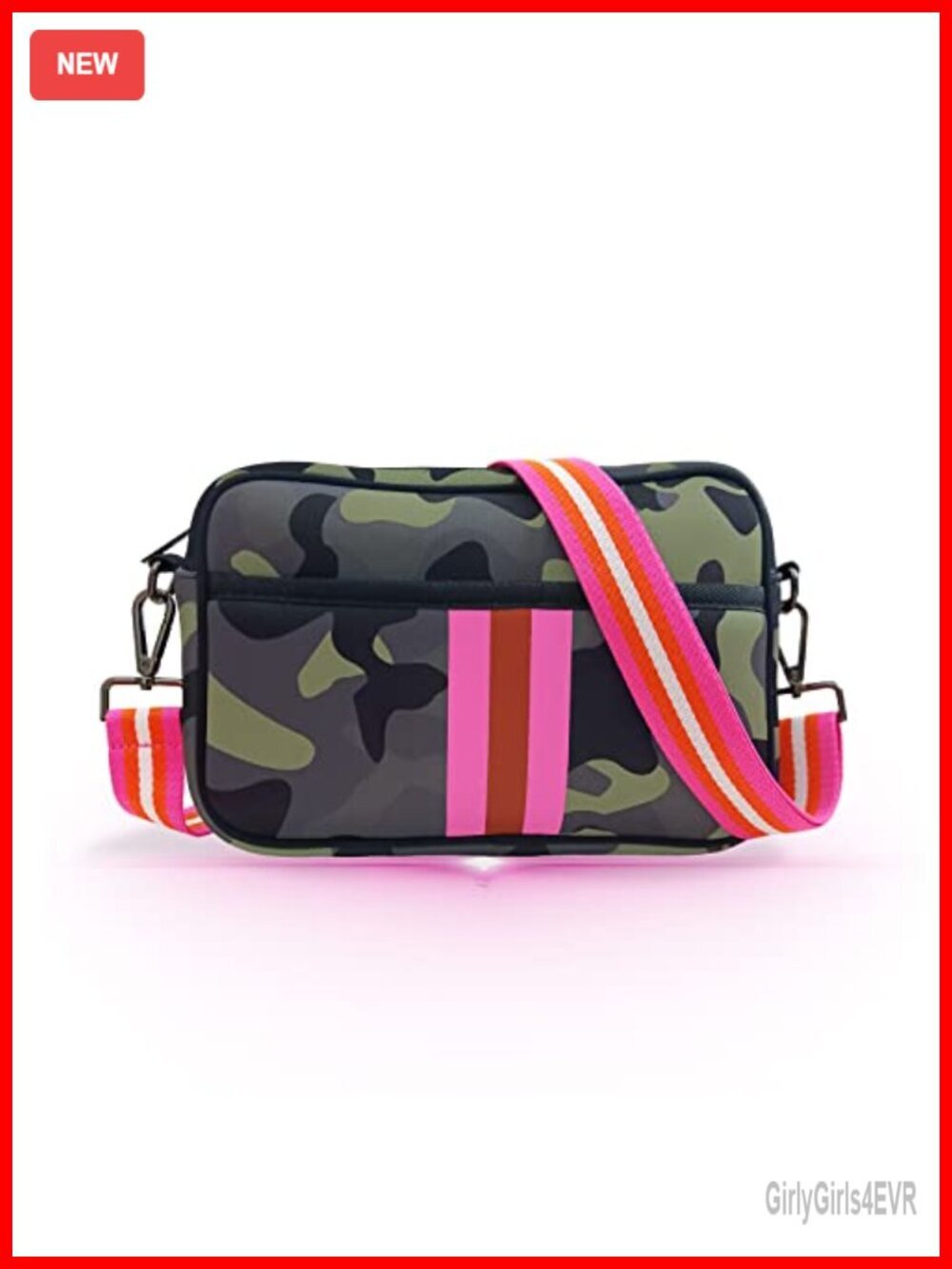 Checkered Crossbody Bum Bag Nylon Sling Bag with Adjustable Strap Neoprene